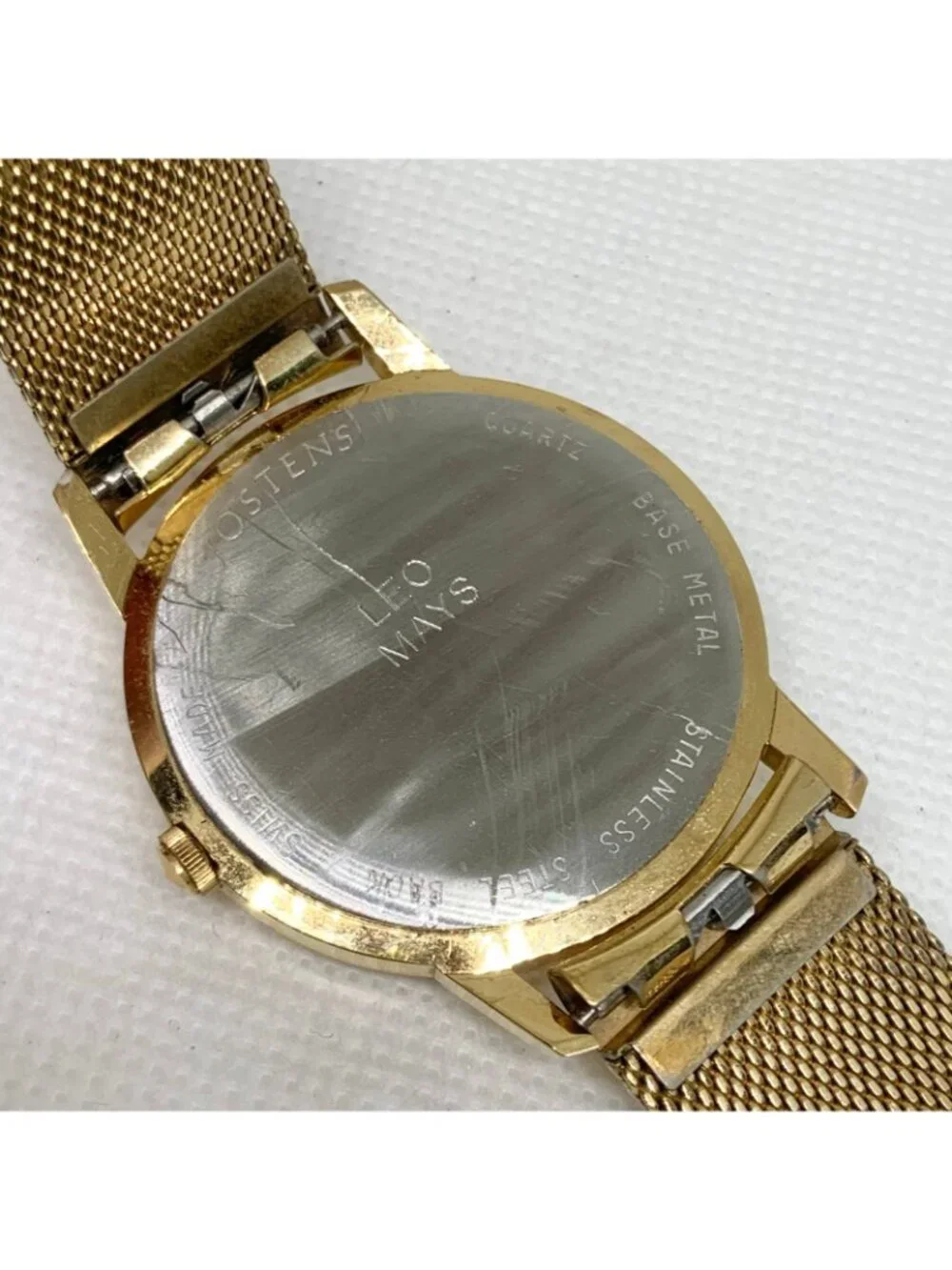 Vintage Jostens Swiss made men’s quartz watch standard 35mm gold tone running